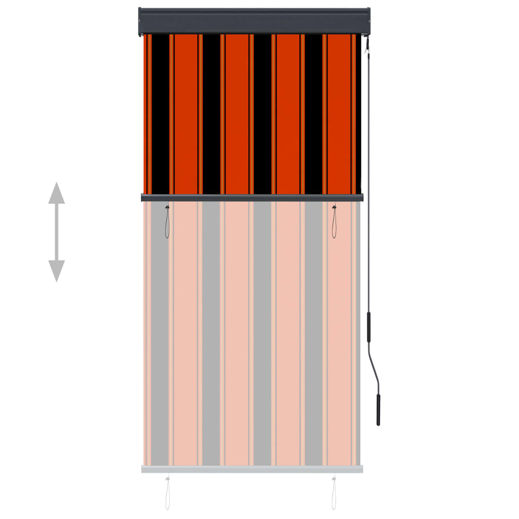 Vidaxl Roller Blind para fuera de 80x250 cm de naranja y marrón