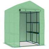 VidaXL Tuinkas with shelves 143x143x195 cm steel