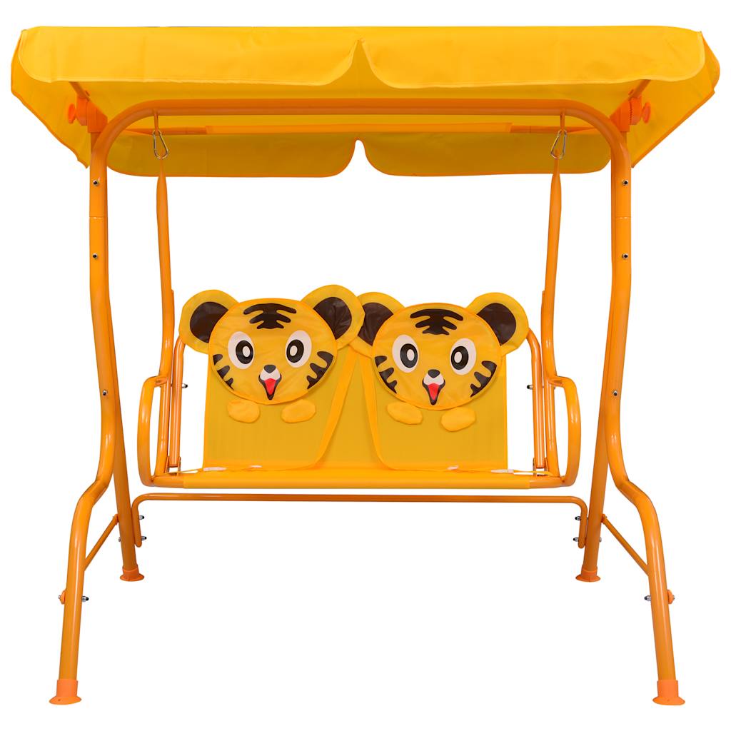 Vidaxl Children's Swing Bank 115x75x110 cm Tkanina żółta