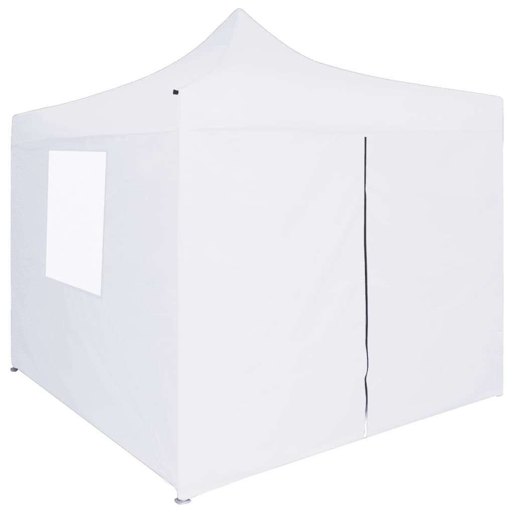 Vidaxl Party Tent med 4 sidevegger sammenleggbare 3x3 m stålhvit