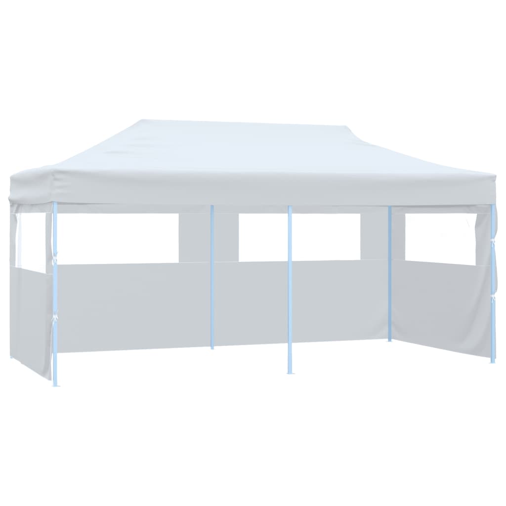 Vidaxl Partytent Pop-Up s stranskimi stenami 3x6 m jeklena bela