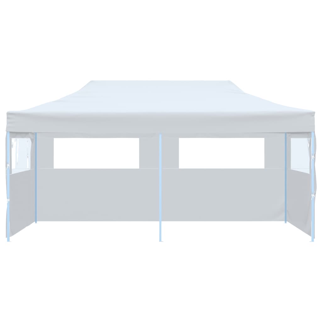 Vidaxl Partytent Pop-Up s stranskimi stenami 3x6 m jeklena bela