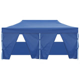 Tienda de fiesta Vidaxl con 4 paredes laterales plegables 3x6 m de acero azul