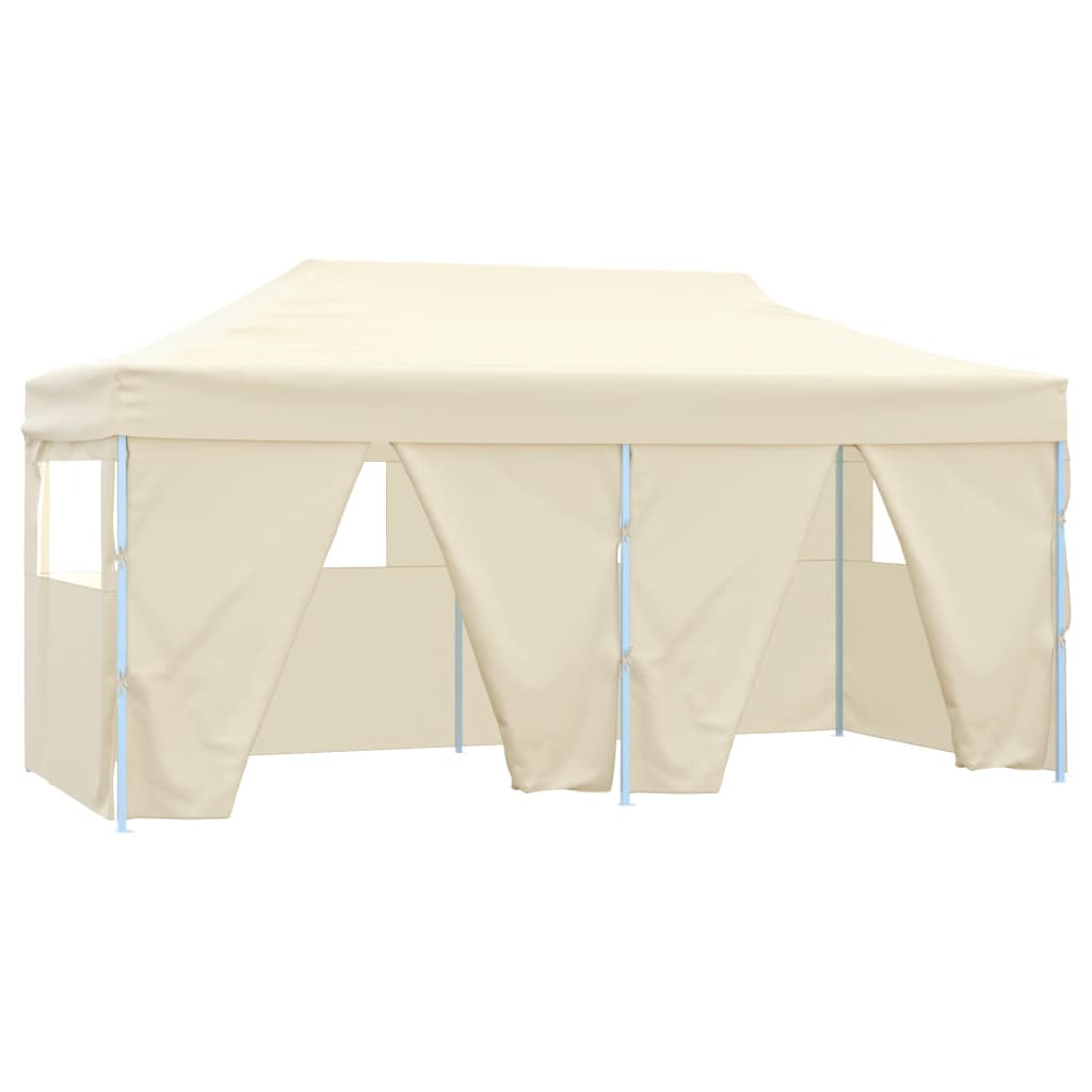 Vidaxl Party tent with 4 side walls foldable 3x6 m steel cream