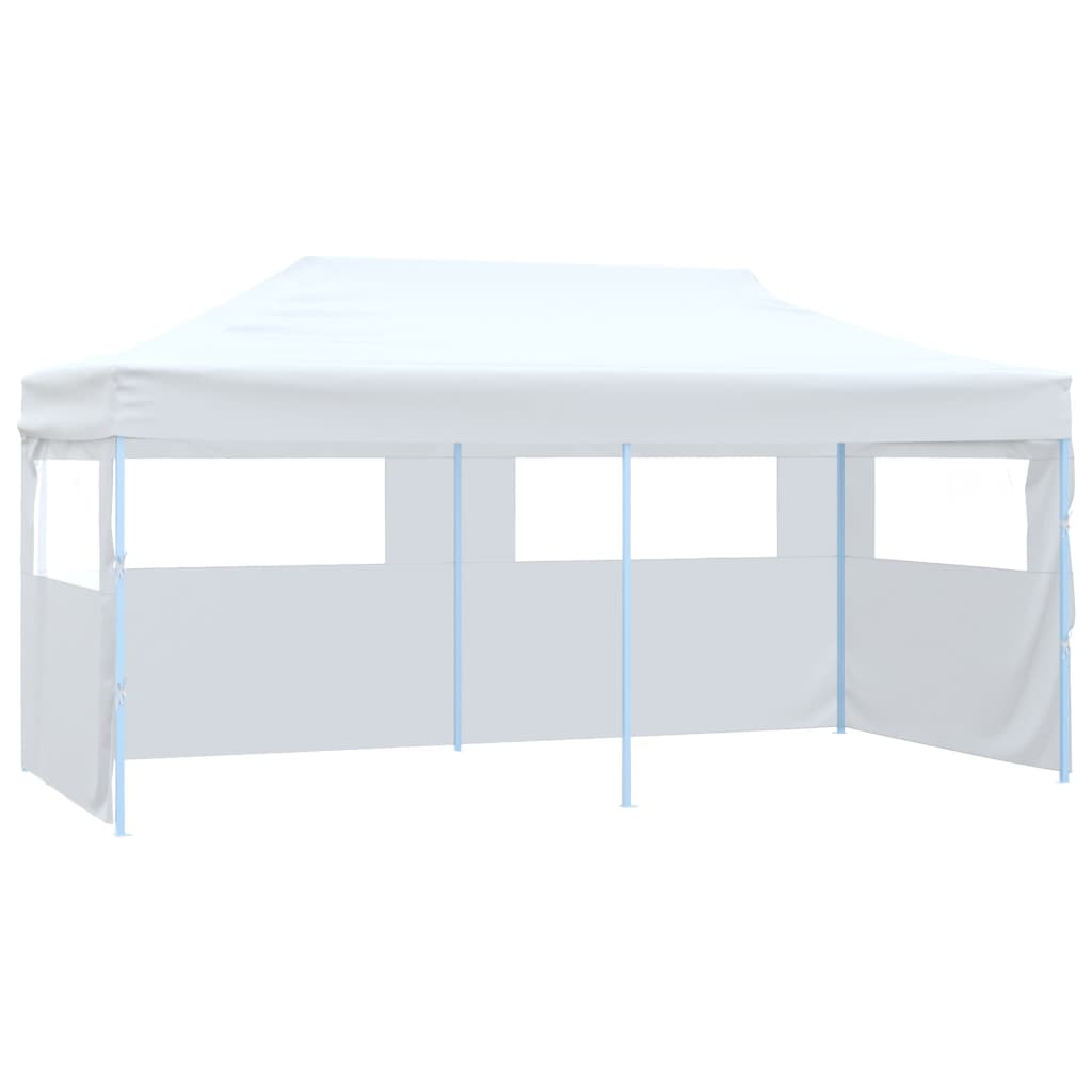 Tenda da festa Vidaxl con 4 pareti laterali pieghevoli 3x6 m in acciaio bianco