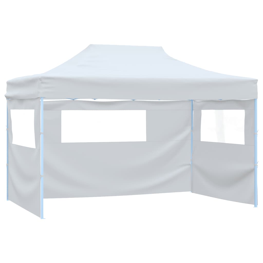 Tenda da festa Vidaxl con 4 pareti laterali pieghevole 3x4,5 m bianco