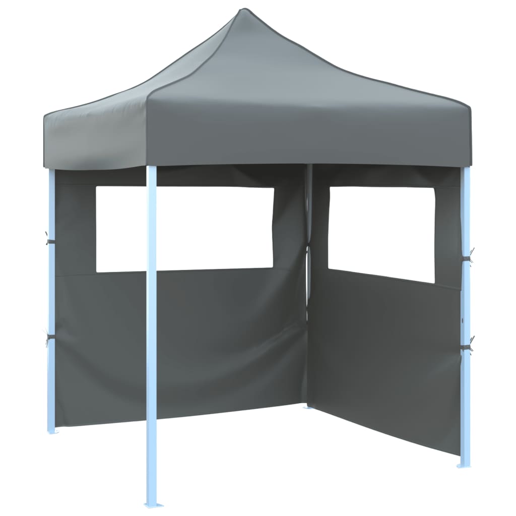 Tenda da festa Vidaxl con 2 pareti laterali pieghevoli 2x2 m antracite in acciaio