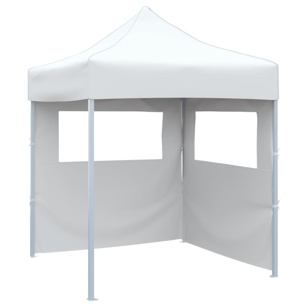 Vidaxl Party Tent med 2 sidevegger sammenleggbare 2x2 m stålhvit