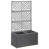 Vidaxl Latwerkplantenbak cresciuto con vasi 58x30x107 cm rattan nero