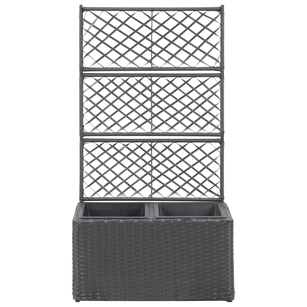 Vidaxl Latwerkplantenbak cresciuto con vasi 58x30x107 cm rattan nero