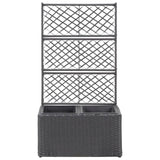 Vidaxl latwerkplantenbak criado con macetas 58x30x107 cm rattan negro