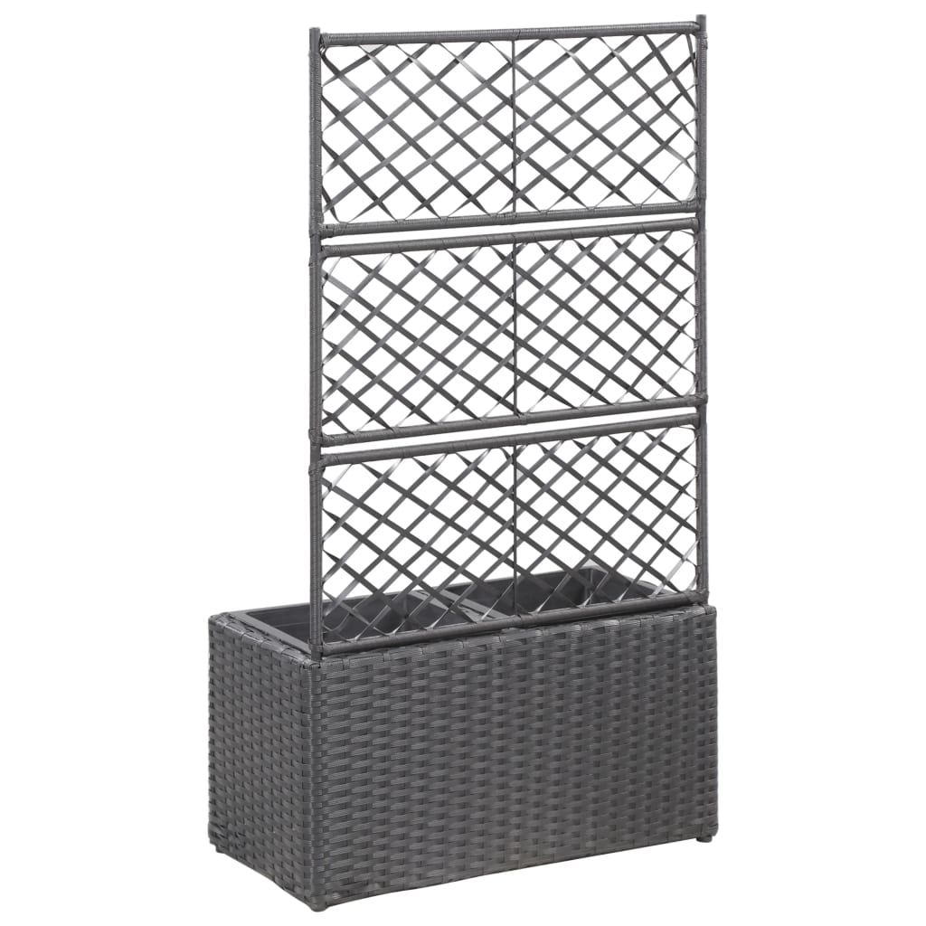 Vidaxl Latwerkplantenbak cresciuto con vasi 58x30x107 cm rattan nero