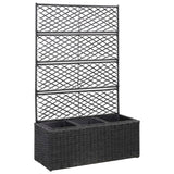 Vidaxl Latwerkplantenbak podniesiony z doniczkami 83x30x130 cm rattan czarny