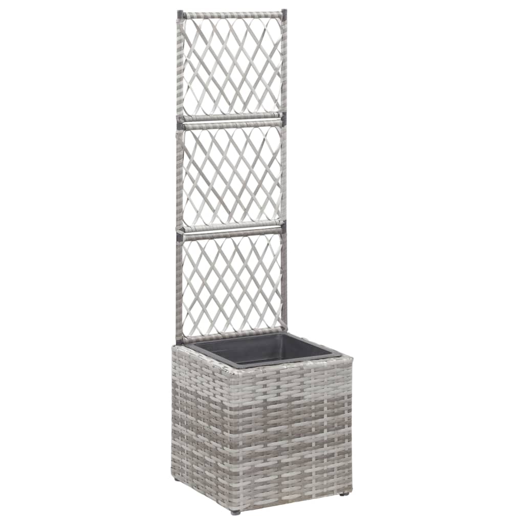 Vidaxl latwerkplantenbak criado con 1 bote 30x30x107 cm rattan gris