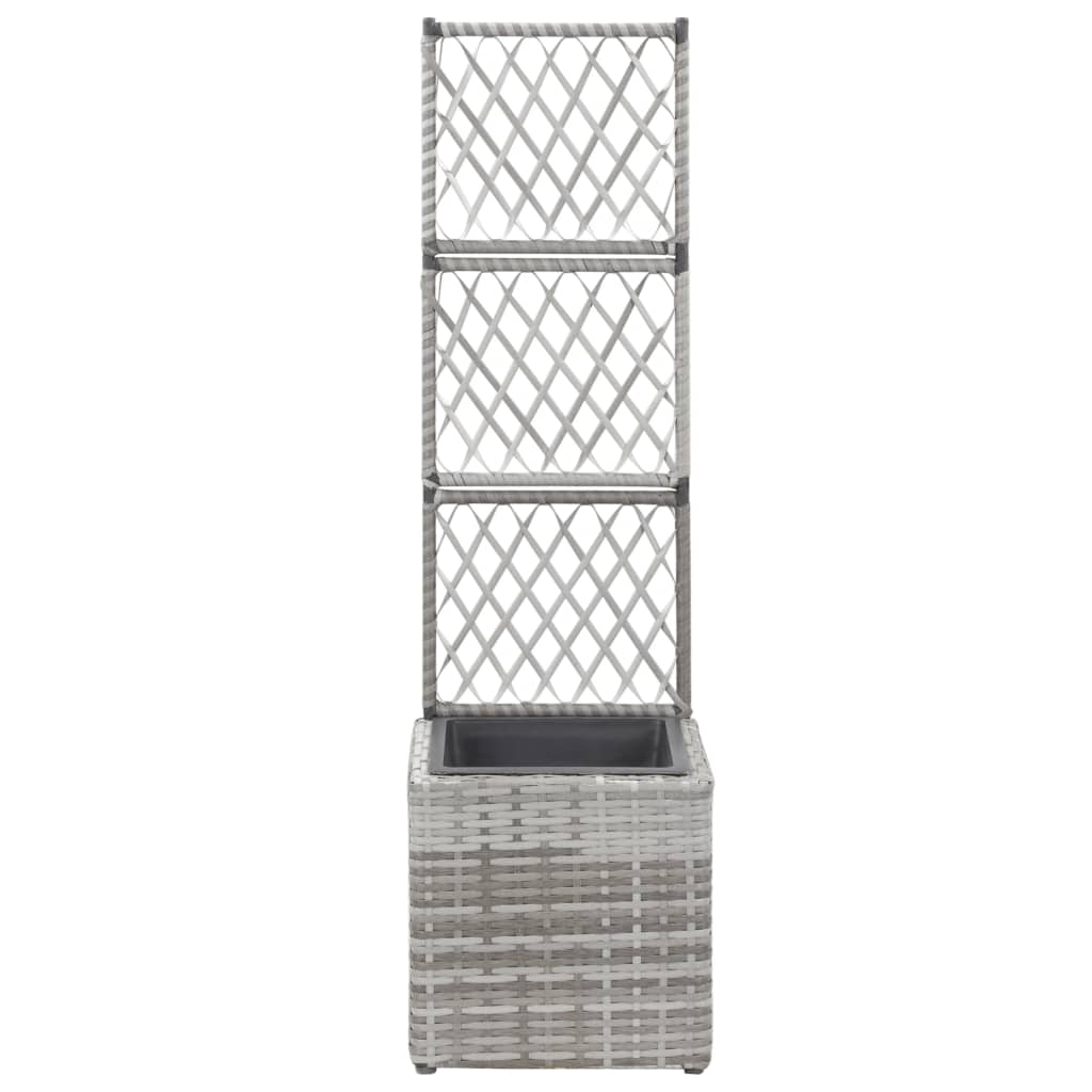 Vidaxl Latwerkplantenbak mit 1 Pot 30x30x107 cm Rattan Gray angehoben