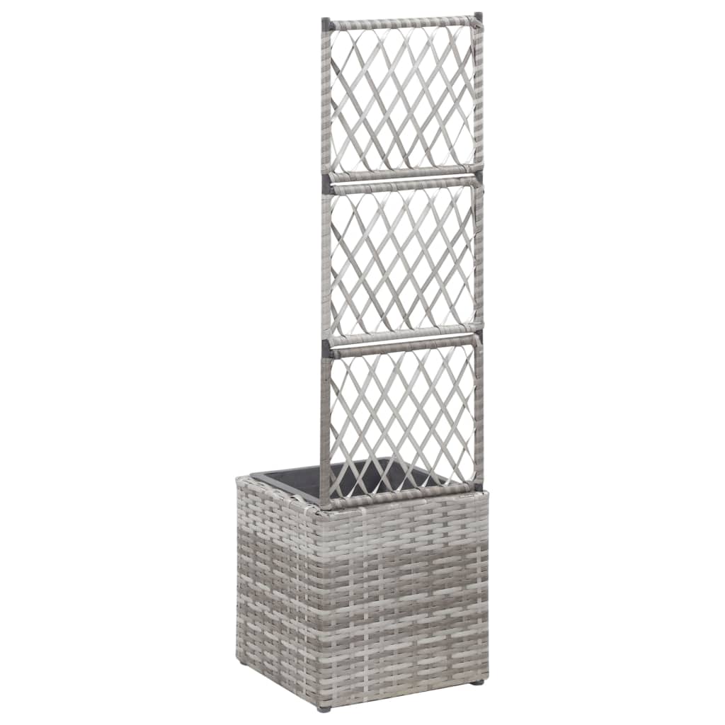 Vidaxl Latwerkplantenbak cresciuto con 1 pentola 30x30x107 cm rattan grigio