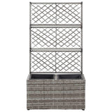 Vidaxl Latwerkplantenbak mit Töpfen 58x30x107 cm Rattan Grey