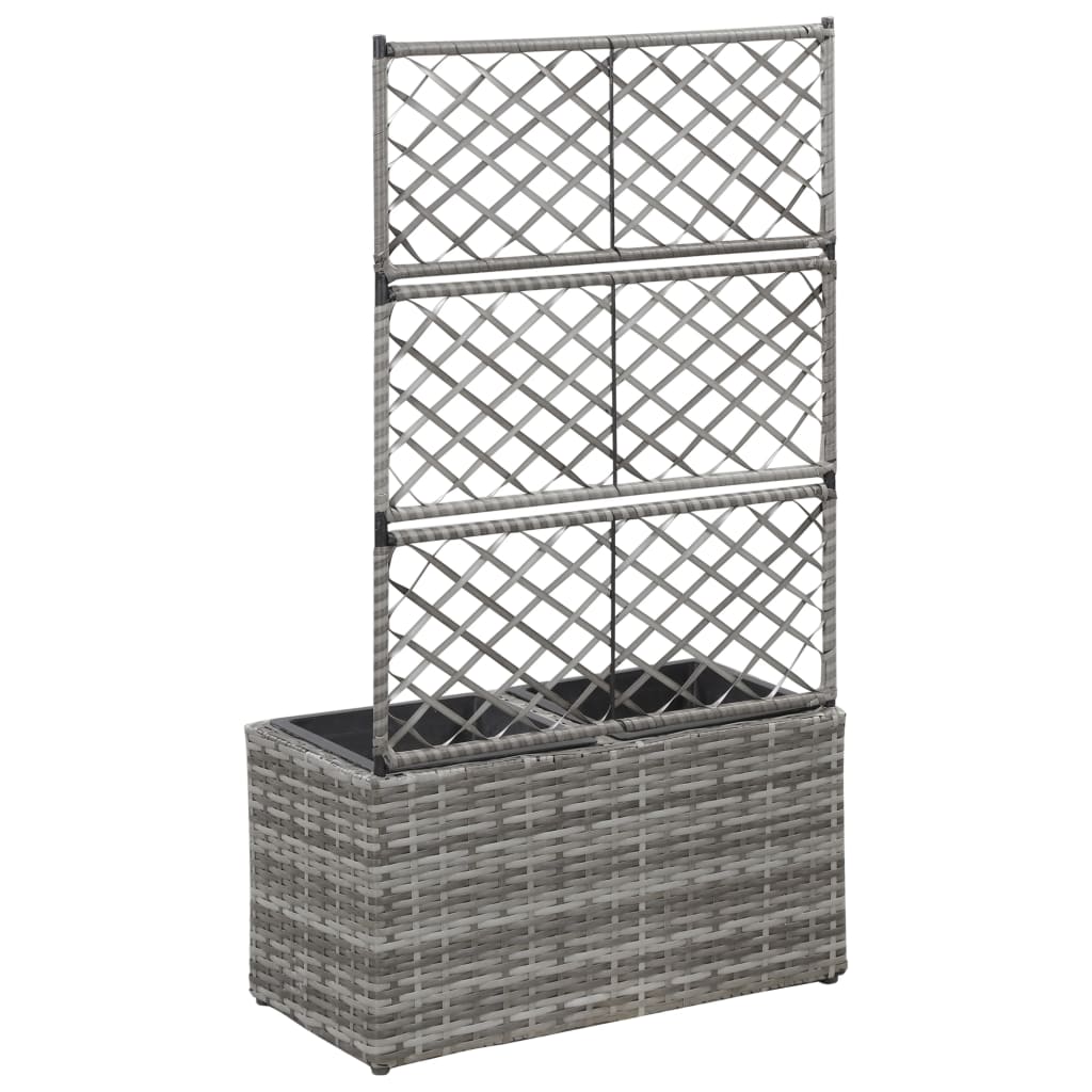 Vidaxl LatwerkPlantenbak, vzgojen z lonci 58x30x107 cm rattan siva