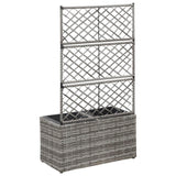 Vidaxl latwerkplantenbak élevé avec des pots 58x30x107 cm gris rattan