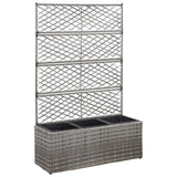 Vidaxl Latwerkplantenbak mit Töpfen 83x30x130 cm Rattan Grey