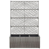 Vidaxl latwerkplantenbak élevé avec des pots 83x30x130 cm gris rattan