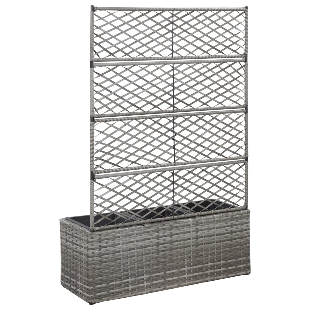 Vidaxl Latwerkplantenbak cresciuto con vasi 83x30x130 cm grigio rattan