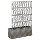 Vidaxl latwerkplantenbak élevé avec des pots 83x30x130 cm gris rattan