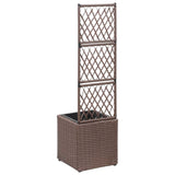 Vidaxl Latwerkplantenbak cresciuto con 1 pentola 30x30x107 cm rattan marrone