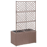 Vidaxl latwerkplantenbak criado con macetas 58x30x107 cm rattan marrón