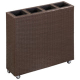 VIDAXL -Pflanzer mit 4 Töpfen 80x22x79 cm Poly Rattan Brown angehoben