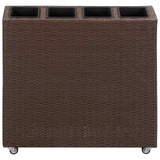 Vidaxl Planter raised by 4 pots 80x22x79 cm Poly Rattan Brown