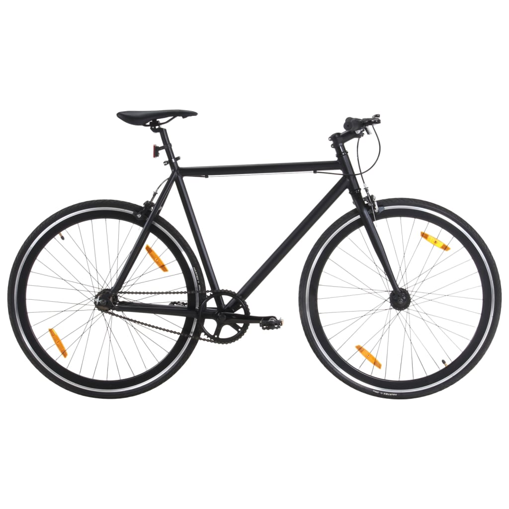 Vidaxl bicycle with fixed gear 700 C 55 cm Black