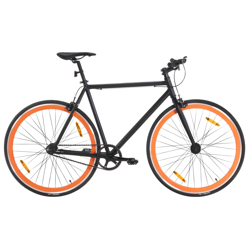 Vidaxl Bicycle s pevným zařízením 700 C 51 cm černá a oranžová