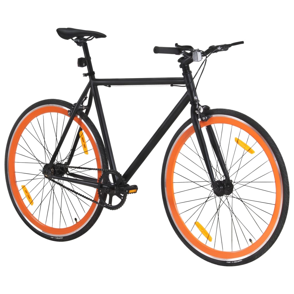 Vidaxl Bicycle con marcia fissa 700 C 59 cm nero e arancione