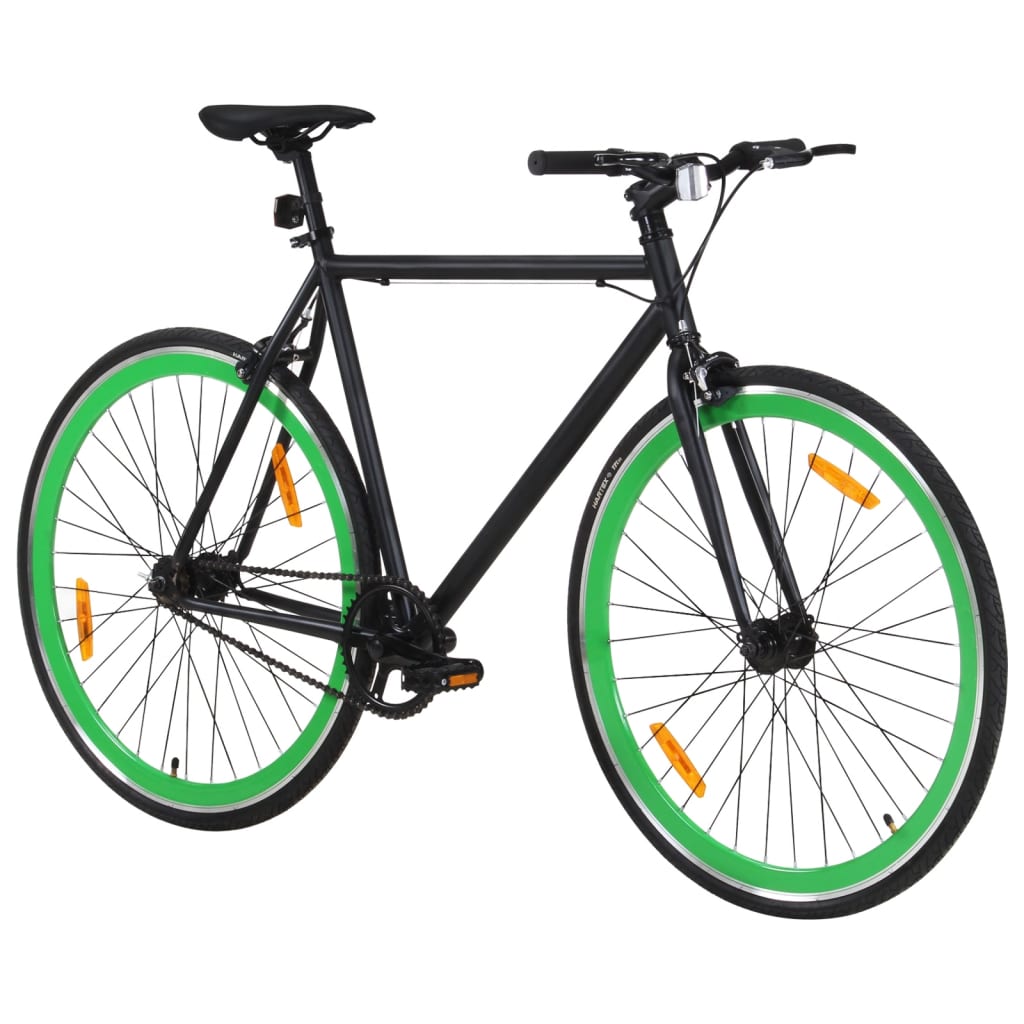 Vidaxl Bicycle con marcia fissa 700 C 59 cm nero e verde