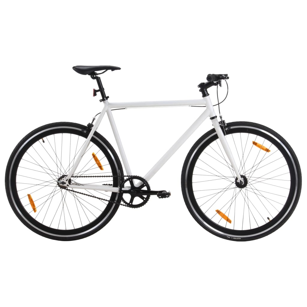 Vidaxl bicycle with fixed gear 700 C 51 cm white and black