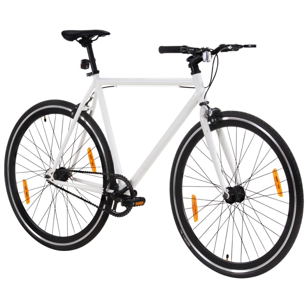 Vidaxl Bicycle avec un engrenage fixe 700 C 55 cm blanc et noir