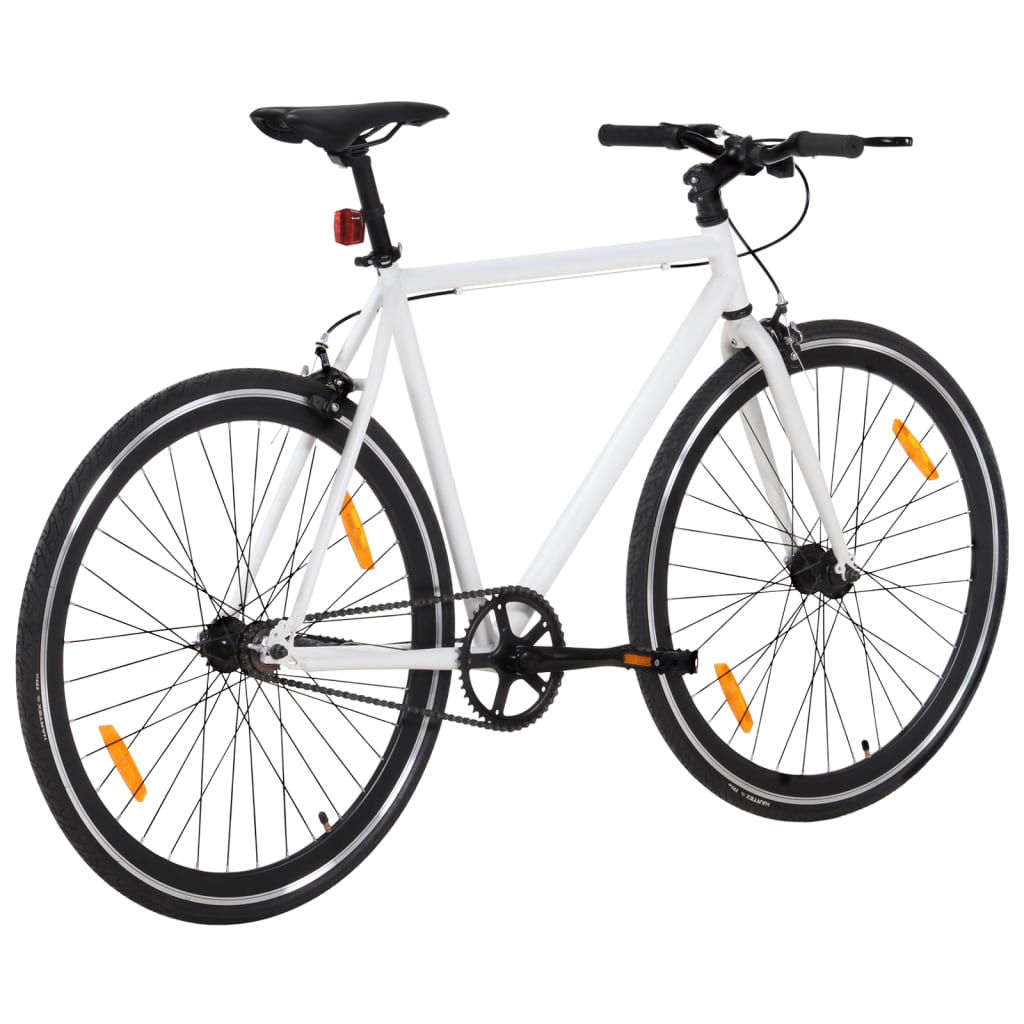 Vidaxl bicycle with fixed gear 700 C 55 cm white and black