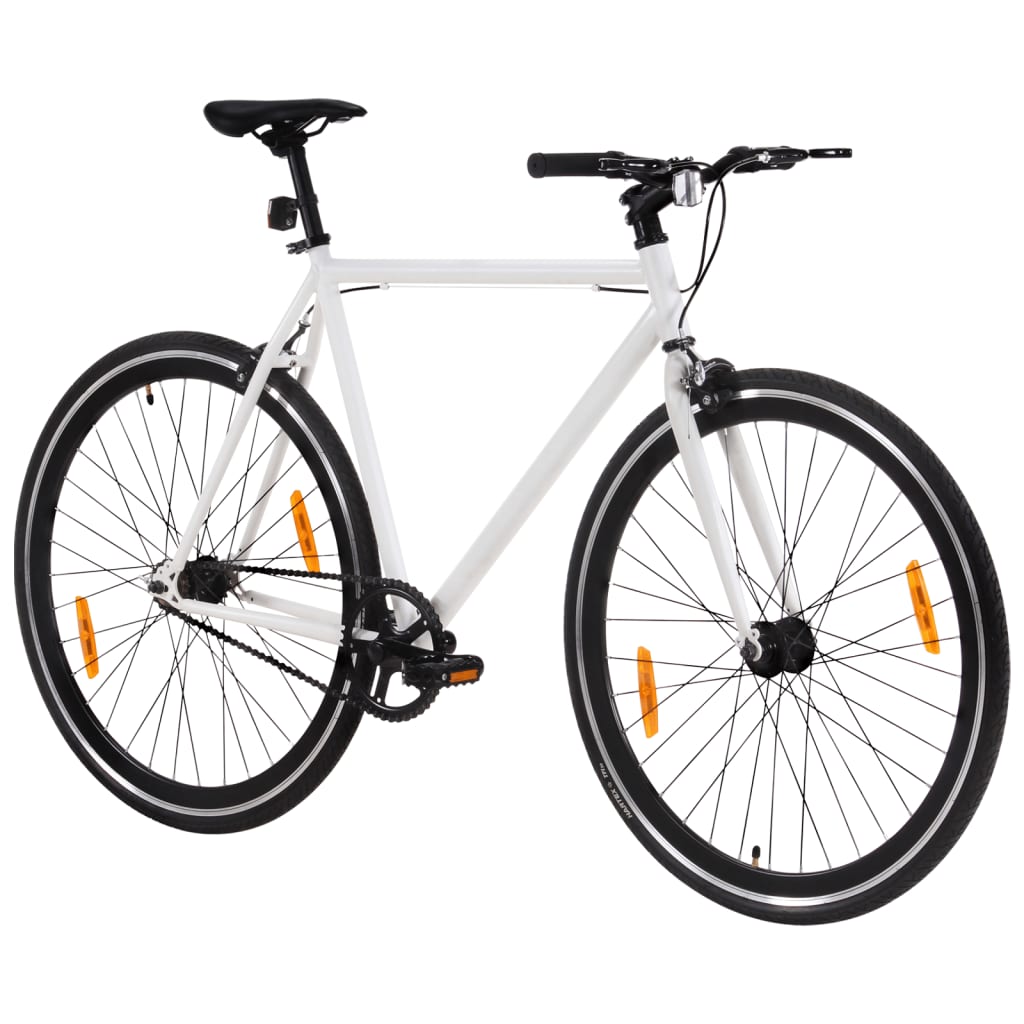 VidaXL Fiets met vaste versnelling 700 c 59 cm wit en zwart