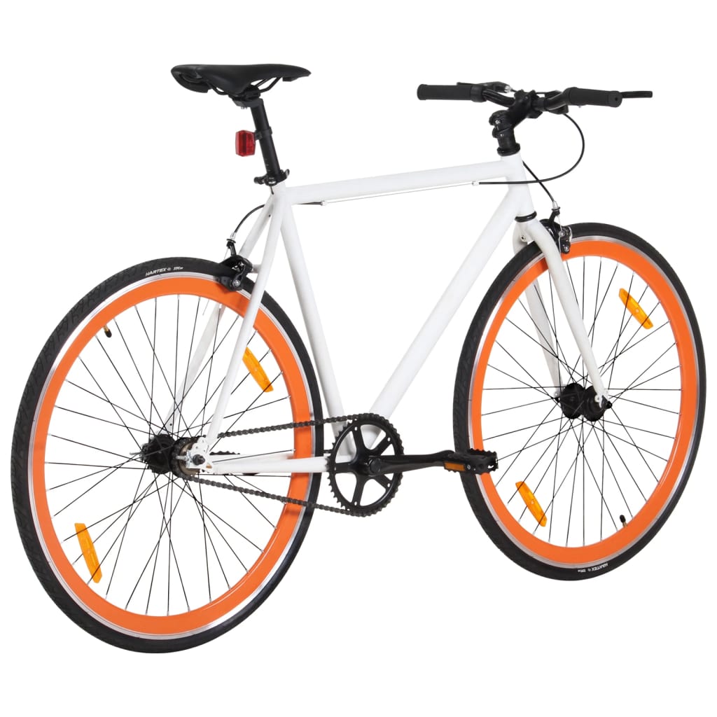 Vidaxl bicycle with fixed gear 700 C 51 cm white and orange