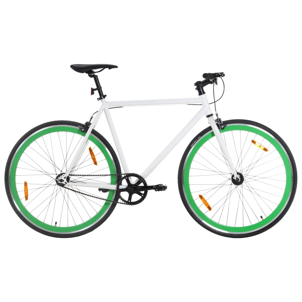 Vidaxl Bicycle con marcia fissa 700 C 51 cm bianco e verde