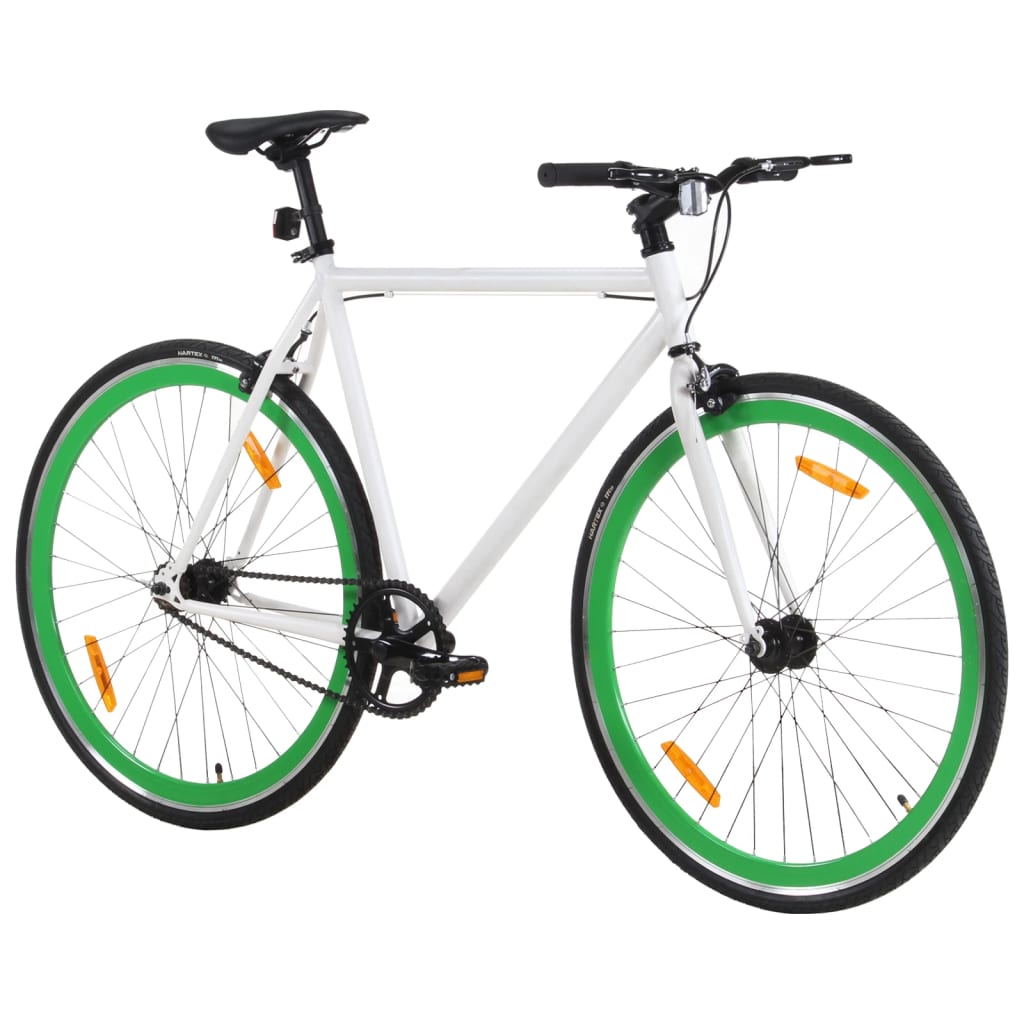 Vidaxl bicycle with fixed gear 700 C 55 cm white and green