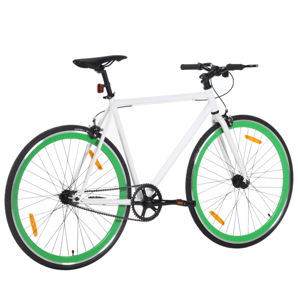 Vidaxl Bicycle avec un engrenage fixe 700 C 55 cm blanc et vert