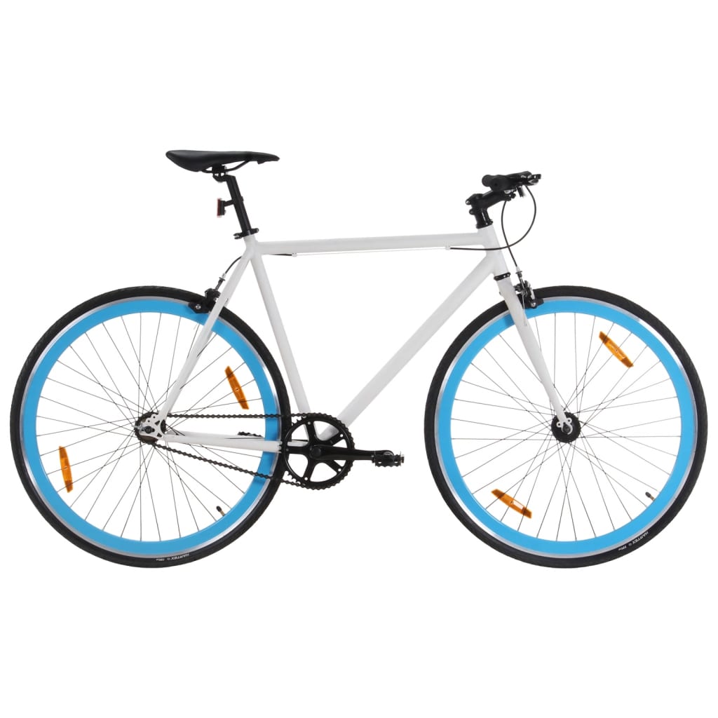 Vidaxl bicycle with fixed gear 700 C 55 cm white and blue