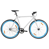 Vidaxl Bicycle con marcia fissa 700 C 55 cm bianco e blu