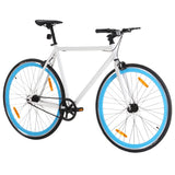 Vidaxl Bicycle avec un engrenage fixe 700 C 55 cm blanc et bleu