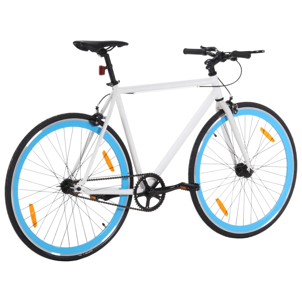 Vidaxl Bicycle con marcia fissa 700 C 55 cm bianco e blu