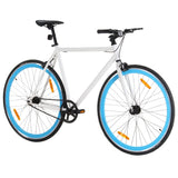 Vidaxl Bicycle s pevným zařízením 700 C 59 cm bílá a modrá