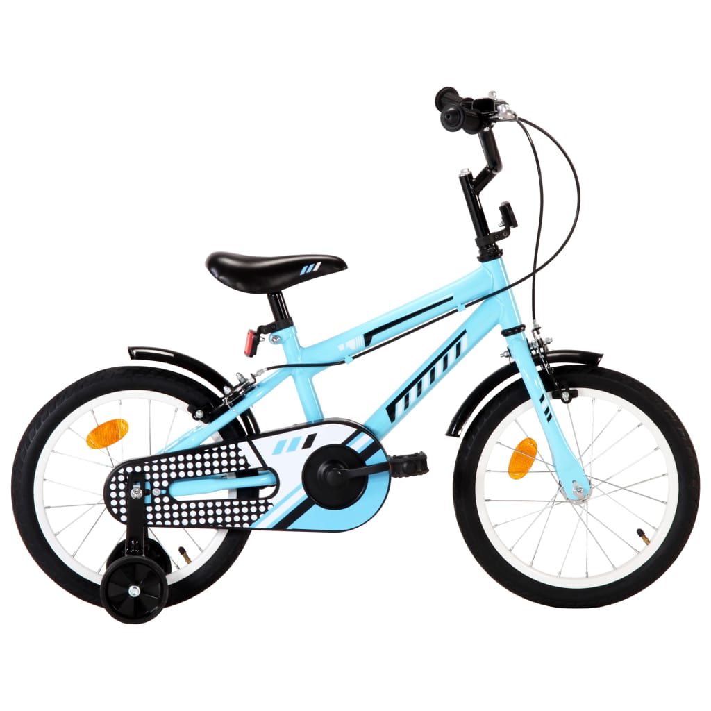 Vidaxl Bike per bambini da 16 pollici neri e blu