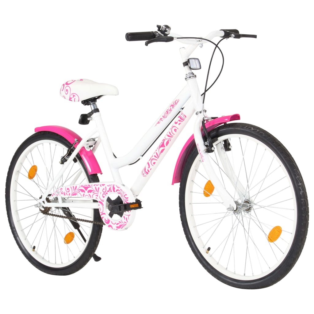 Vidaxl Bike pour enfants 24 pouces rose et blanc